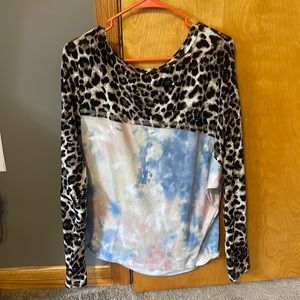 Tie Dye & Leopard top